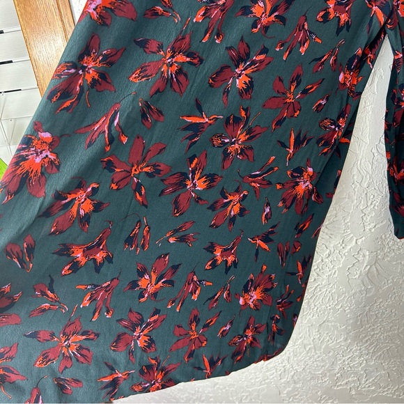 Madewell | Floral Print Easy Dress Long Sleeve Button Front Size L - Picture 8 of 15